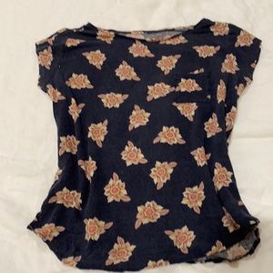 LOFT floral linen t-shirt